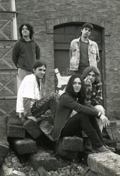 Haritz Beristain, Iban Jimenez (zutik), Gorka Sesma, Sorkun Rubio eta Gorka Lazkano (1996). Argazkia: Jon Urbe